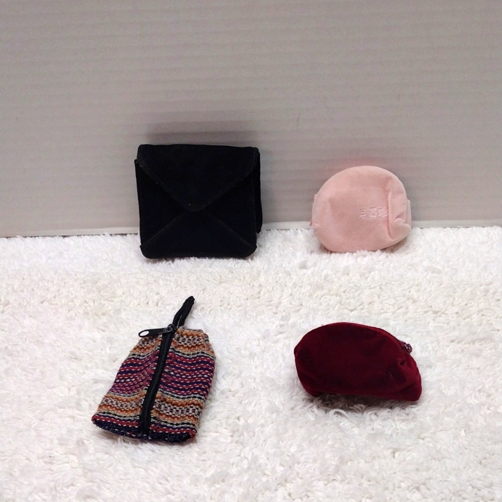 Assorted Zipper And Button Extra Small Pouch Lot … - image 1